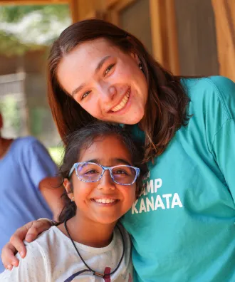 Counselor and camper at Camp Kanata