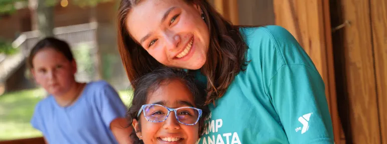 Counselor and camper at Camp Kanata