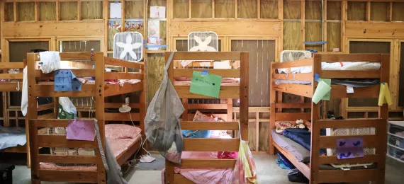 An image of the bunks in the Daisy cabins. 