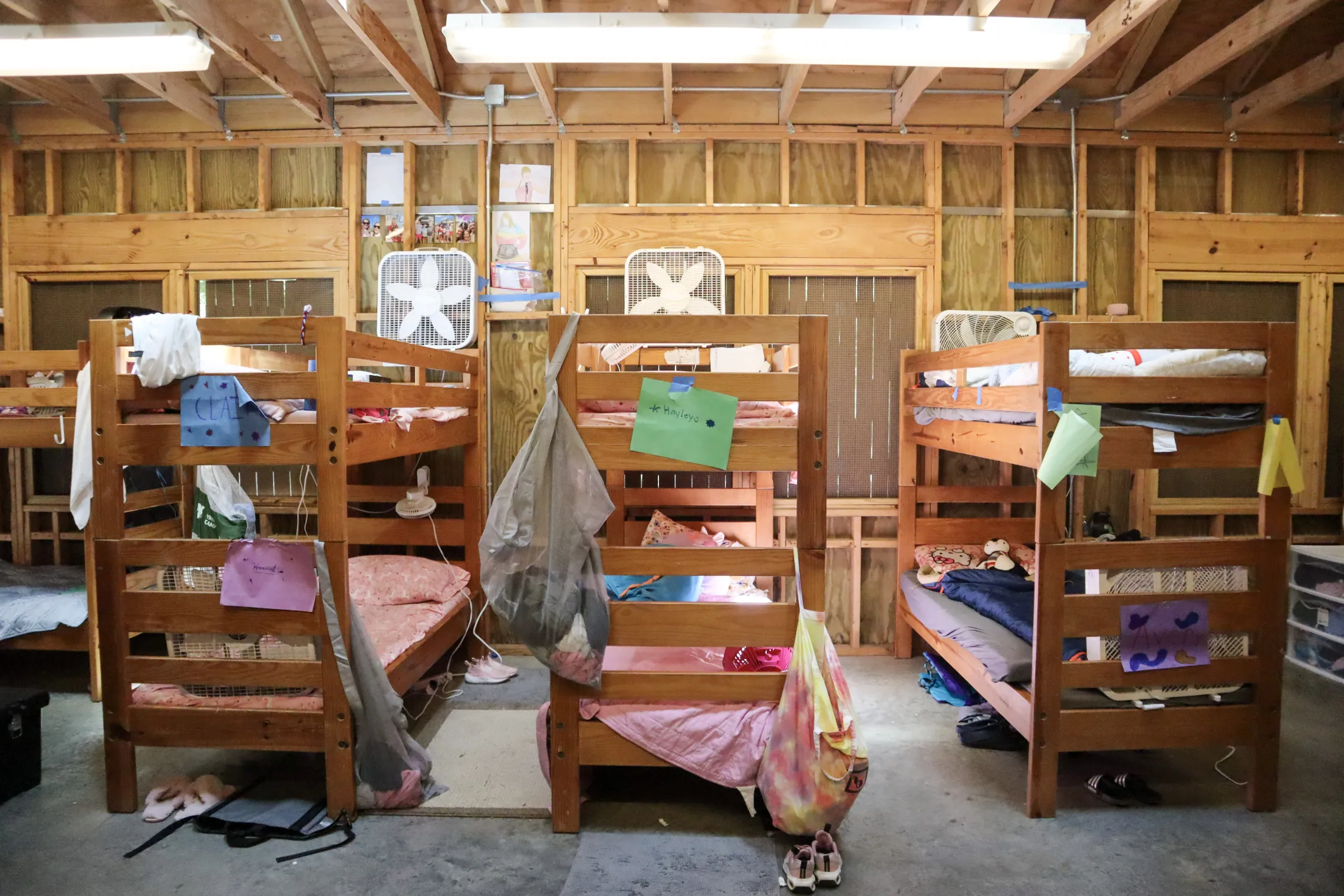 An image of the bunks in the Daisy cabins.