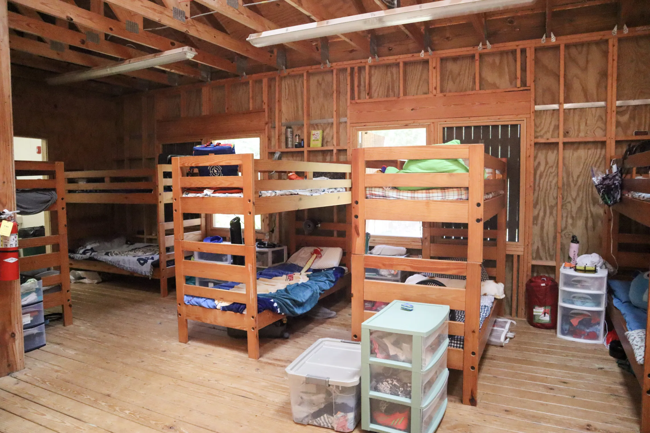 An image of the bunks in the Spartan Cabins.