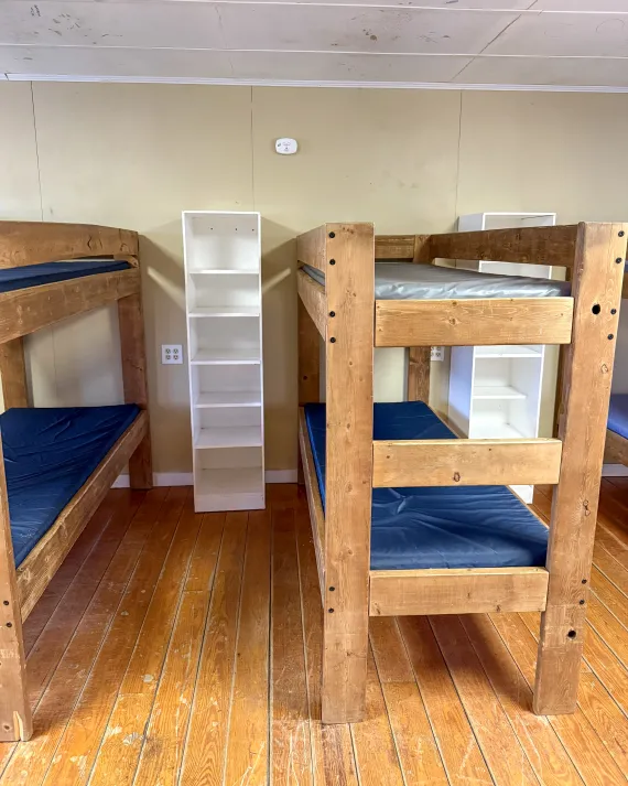 An image of two bunks in the butterfly cabins.