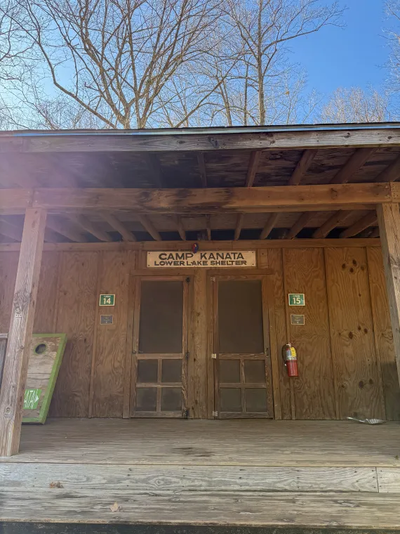 An image of the Lower Lake shelter.